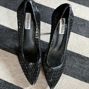 Black Steve Madden Fishnet Heels